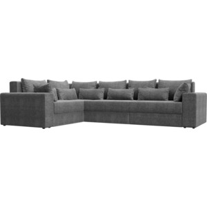 фото Угловой диван мебелико мэдисон long рогожка серый левый угол