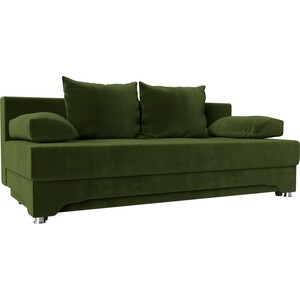 фото Диван-еврокнижка мебелико ник-2 микровельвет зеленый