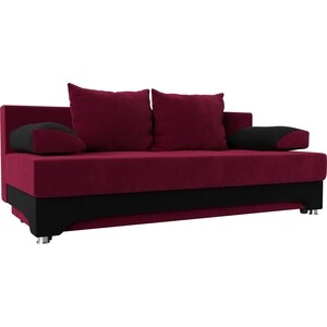 Диван-еврокнижка Мебелико Ник-2 микровельвет красно-черный диван еврокнижка мебелико венеция микровельвет красно
