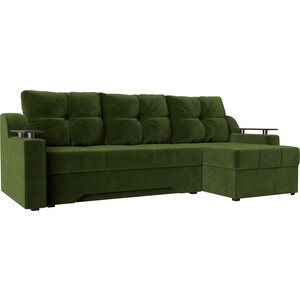 Диван угловой Мебелико Сенатор микровельвет зеленый правый диван угловой мебелико венеция микровельвет зеленый правый