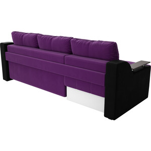 фото Диван угловой мебелико сенатор микровельвет фиолетово-черн левый