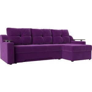 Диван угловой Мебелико Сенатор микровельвет фиолетовый правый кровать мебелико принцесса микровельвет фиолетовый