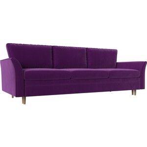 фото Диван-еврокнижка мебелико софия микровельвет фиолетовый