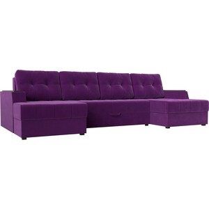 Диван угловой Мебелико Эмир-П микровельвет фиолетовый кровать мебелико принцесса микровельвет фиолетовый