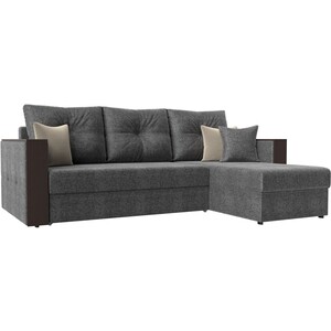 фото Угловой диван мебелико валенсия рогожка серый правый угол