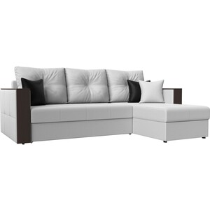 фото Угловой диван мебелико валенсия эко-кожа белый правый угол