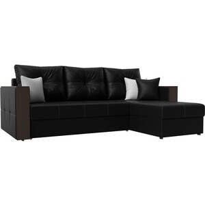 фото Угловой диван мебелико валенсия эко-кожа черный правый угол