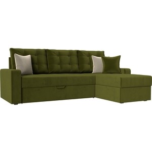 Угловой диван Мебелико Ливерпуль микровельвет зеленый правый угол диван угловой мебелико венеция микровельвет зеленый правый