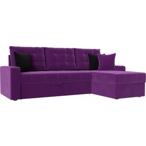 фото Угловой диван мебелико ливерпуль микровельвет фиолетовый правый угол