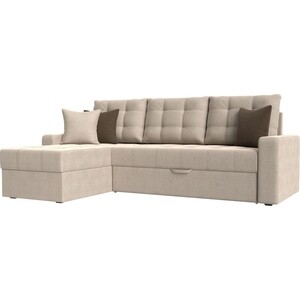 фото Угловой диван мебелико ливерпуль рогожка бежевый левый угол