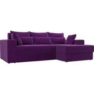 фото Угловой диван мебелико мэдисон микровельвет фиолетовый правый угол