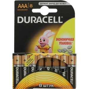

Батарейка Duracell AAA MN2400/LR03 BASIC (8 шт.), AAA MN2400/LR03 BASIC (8 шт.)