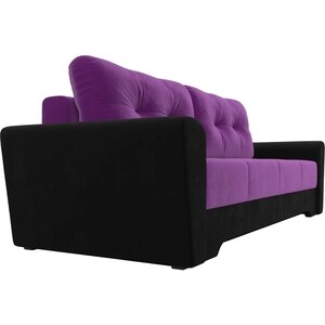 фото Диван-еврокнижка мебелико амстердам микровельвет фиолетовый/ черный