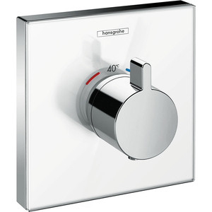 Термостат для душа Hansgrohe ShowerSelect Glass центральный, с механизмом, белый/хром (15734400, 01800180)