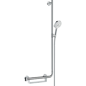 фото Душевой гарнитур hansgrohe raindance select s 110 см, правый, с полочкой, белый/хром (26326400)