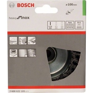 Корщетка чашечная Bosch М14, 0,35х100 мм пучки, Inox 180 (2.608.622.105) М14, 0,35х100 мм пучки, Inox 180 (2.608.622.105) - фото 2