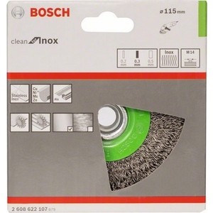 Корщетка Bosch М14, 0,3х115 мм витая, Inox (2.608.622.107) М14, 0,3х115 мм витая, Inox (2.608.622.107) - фото 2