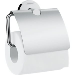 Держатель туалетной бумаги Hansgrohe Logis с крышкой, хром держатель туалетной бумаги hansgrohe
