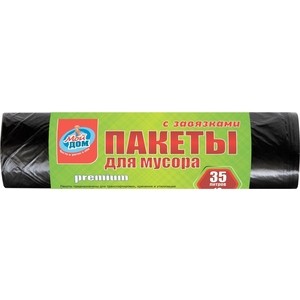 

Пакеты для мусора Мой Дом premium 35л, 10шт, premium 35л, 10шт