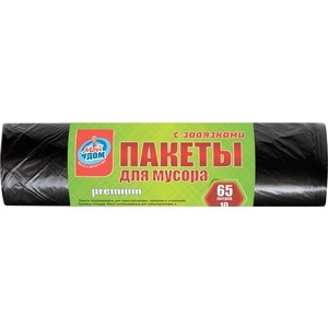 

Пакеты для мусора Мой Дом premium 65л, 10шт, premium 65л, 10шт