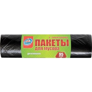 

Пакеты для мусора Мой Дом premium 95л, 10шт, premium 95л, 10шт
