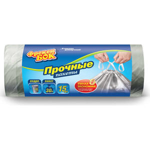

Пакеты для мусора ФРЕКЕН БОК Умная экономия 15шт, 30л, размер 50*50, серебро с завязками, Умная экономия 15шт, 30л, размер 50*50, серебро с завязками