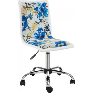 фото Компьютерное кресло woodville mis white/flowers fabric