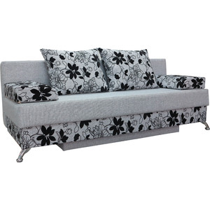 Диван еврокнижка Шарм-Дизайн Евро Лайт шенилл серый цветы диван кровать шарм дизайн лайт зеленый