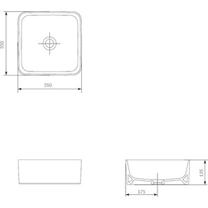 фото Раковина накладная cersanit crea 35 square (p-um-cre35/1-oc-s)