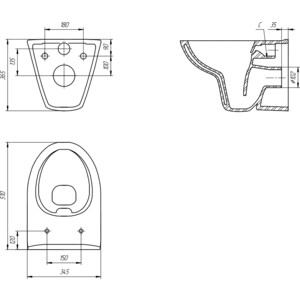 Унитаз подвесной безободковый Cersanit Parva Clean ON с сиденьем микролифт (S-MZ-PARVA-COn-DL-w)