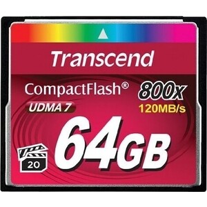 Карта памяти Transcend CF 64GB 800X (TS64GCF800) карта памяти 32gb transcend 800x ultra speed compact flash ts32gcf800