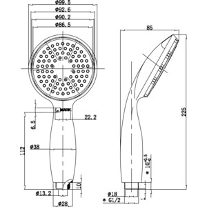 Ручной душ Lemark 1 режим (LM8001C)
