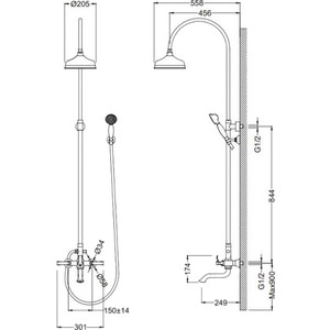 Душевая система Schein Pure со смесителем, хром (46415/8027055)