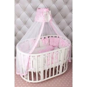 Комплект в кроватку AmaroBaby Premium 18 предметов (6+12 бортиков) ЭЛИТ (бязь, розовый) фото