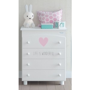 Комод пеленальный Micuna Wonderful B-970 white/pink hearts пеленальный комод baby expert gioiello cream pink