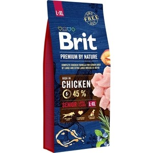 Сухой корм Brit Premium by Nature Senior L+XL Hight in Chicken с курицей для пожилых собак крупных и гигантских пород 15кг (526482)