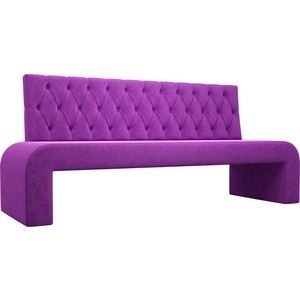 Кухонный прямой диван АртМебель Кармен Люкс микровельвет фиолетовый