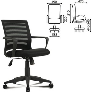 Кресло оператора Brabix Carbon MG-303 с подлокотниками, черное, 530868