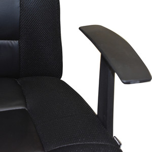 Кресло офисное Brabix Fusion EX-560 экокожа/ткань, хром, черное (531581)