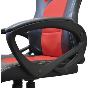 Кресло офисное Brabix Rider EX-544 экокожа черная/ткань красная, (531583)