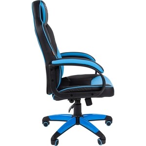 Офисное кресло Chairman game 17 экопремиум черный/голубой