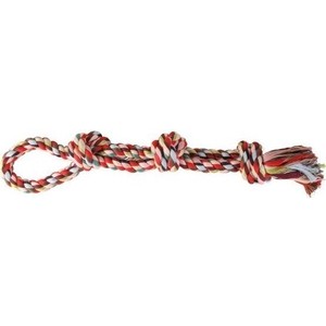 фото Игрушка trixie веревка с 3-мя узлами и петлей цветная 500гр*60см хлопок для собак (3275)