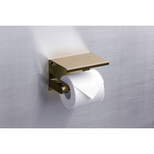 фото Держатель туалетной бумаги rush edge с полкой для телефона, светлая бронза (ed77141 bronze)