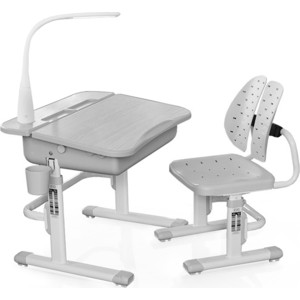 фото Комплект мебели (столик + стульчик) mealux evo-03 g с лампой столешница клен/пластик серый