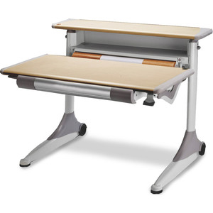 Парта Mealux Grand (BD-300) MG/B столешница клен, накладки на ножках серые
