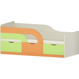 фото Кровать атлант карамель 74-01 бодега светлый/зеленый/оранжевый