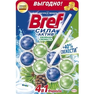 Чистящее средство для унитаза Bref Сила-актив хвойная свежесть 2 х 50 г формула 4 в 1 Чистящее средство для унитаза Bref Сила-актив хвойная свежесть 2 х 50 г формула 4 в 1