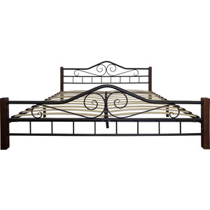 Кровать Мебелик Сартон 1 160х200 черный, средне-коричневый (П0002820)