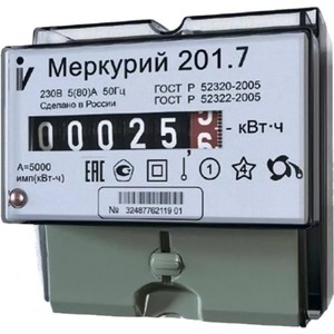 

Счетчик электрической энергии Инкотекс ''Меркурий'' 201.7 1ф 5-60А 1 класс точности 1 тарифный импульсный выход механическое табло DIN - рейка (32680), "Меркурий" 201.7 1ф 5-60А 1 класс точности 1 тарифный импульсный выход механическое табло DIN - рейка (