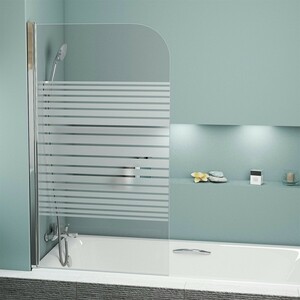 Шторка для ванны Grossman GR-100P 80х140 прозрачная с рисунком, хром душевая дверь triton слайд 120х185 белая прозрачная с рисунком щ0000038520